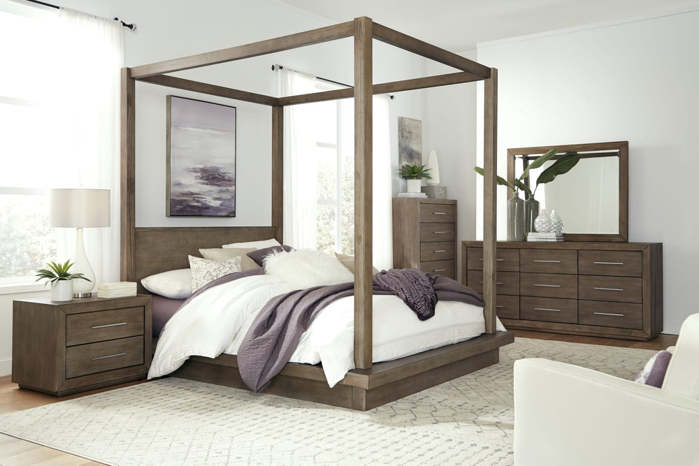 Marlborough Wood Canopy Bed in Dark Pine - View 2