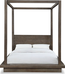 Marlborough Wood Canopy Bed in Dark Pine - View 5