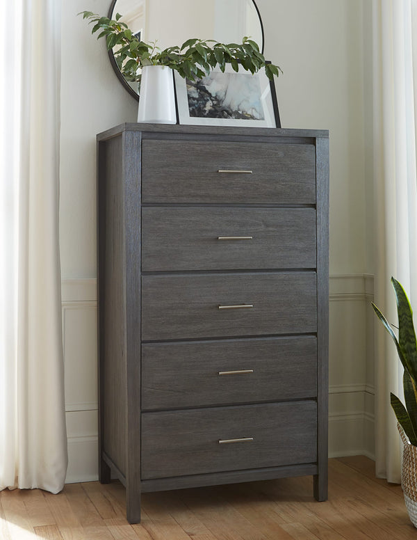 Newport Five Drawer Chest in Sharkskin alternate view