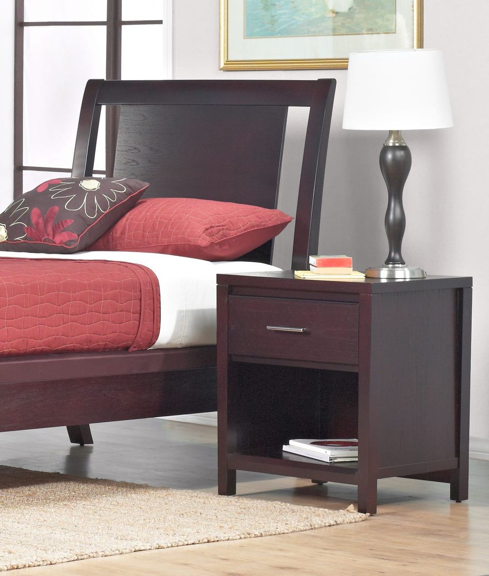 Newport One Drawer Nightstand in Espresso - View 9