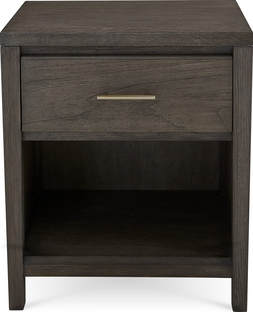 Newport One Drawer Nightstand in Sharkskin - View 4