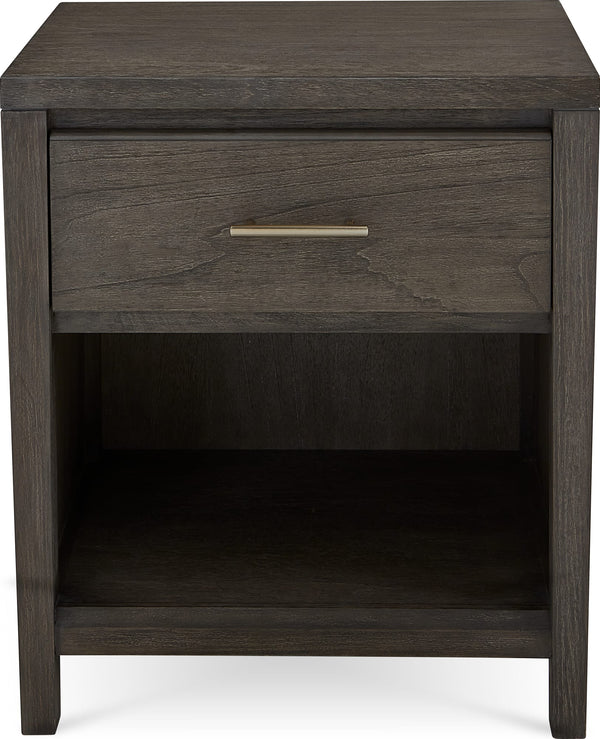 Newport One Drawer Nightstand in Sharkskin - View 4