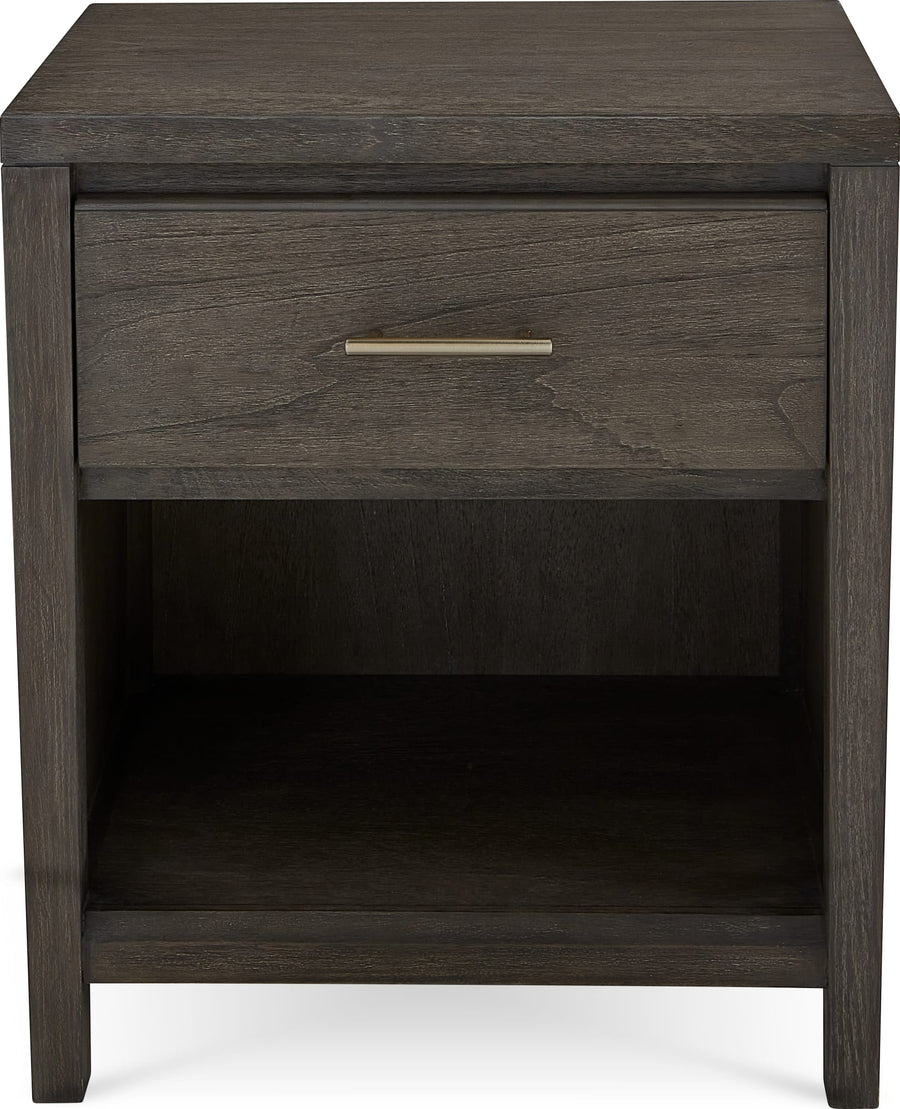 Newport One Drawer Nightstand in Sharkskin - View 4