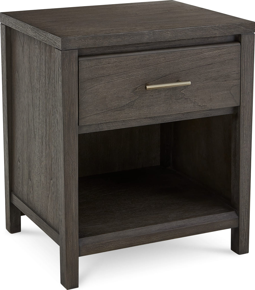 Newport One Drawer Nightstand in Sharkskin - View 5