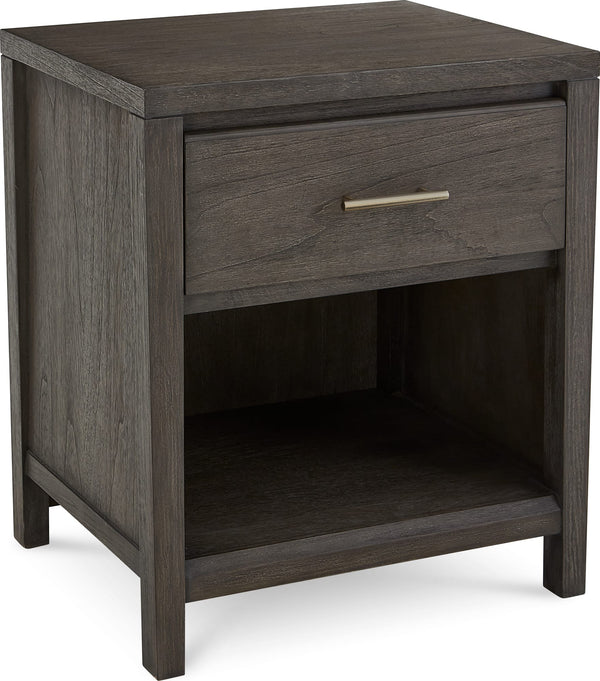 Newport One Drawer Nightstand in Sharkskin alternate view