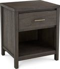 Newport One Drawer Nightstand in Sharkskin