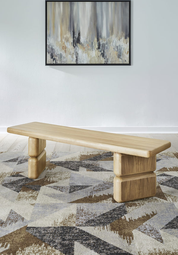 Norfolk Acacia Wood Dining Bench in Lioness