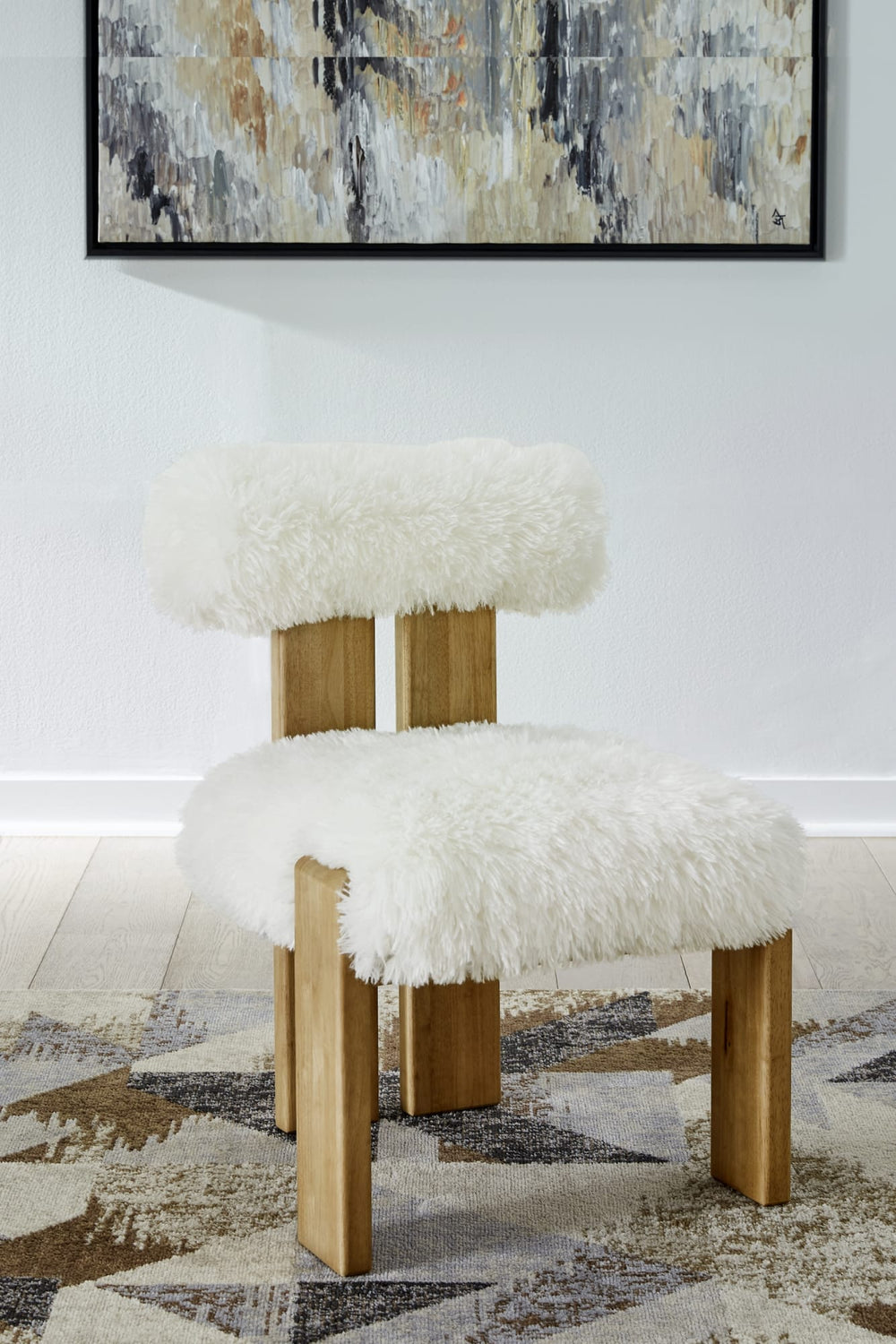 Norfolk Dining Accent Chair in Sheepskin and Lioness