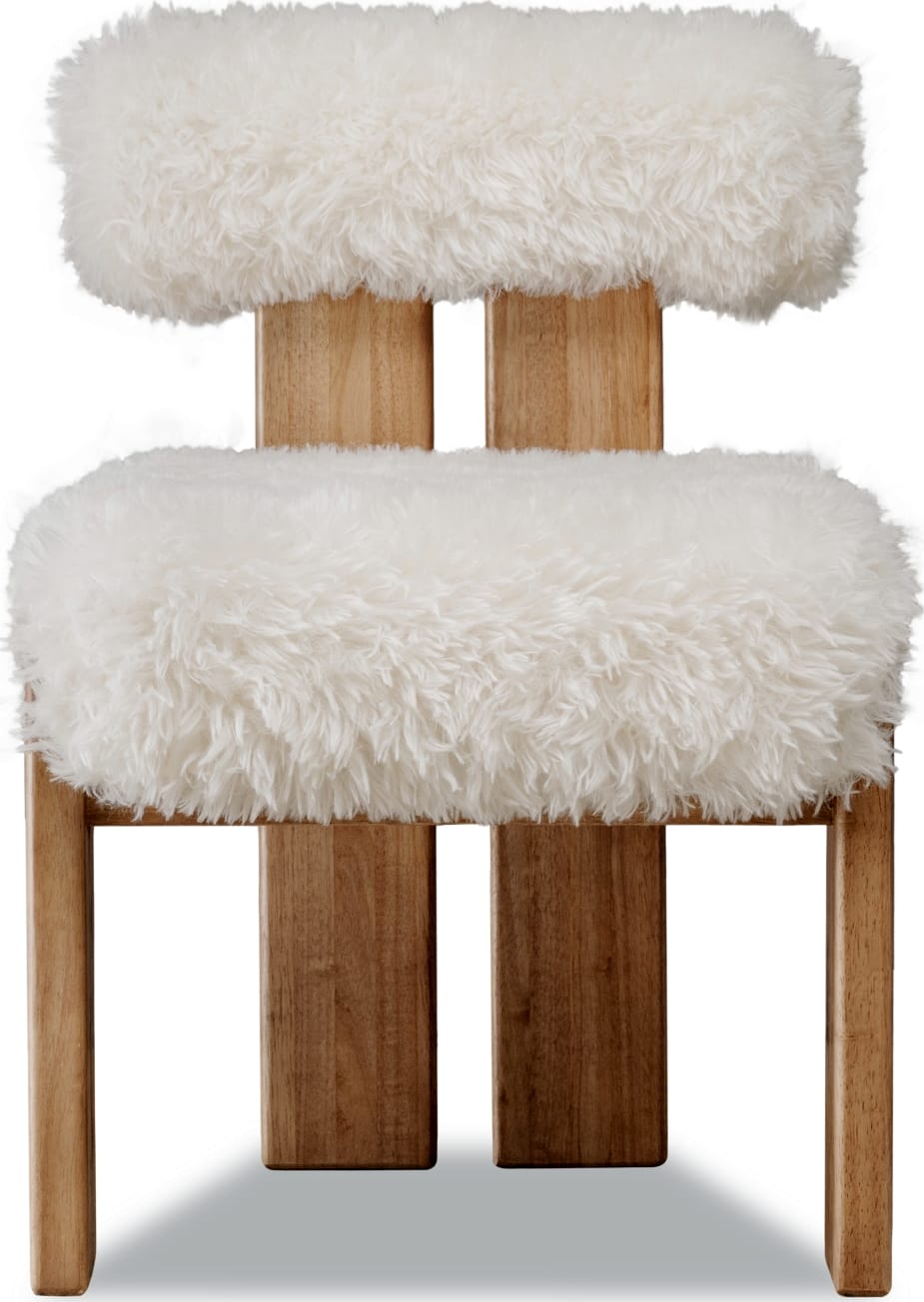 Norfolk Dining Accent Chair in Sheepskin and Lioness - View 2