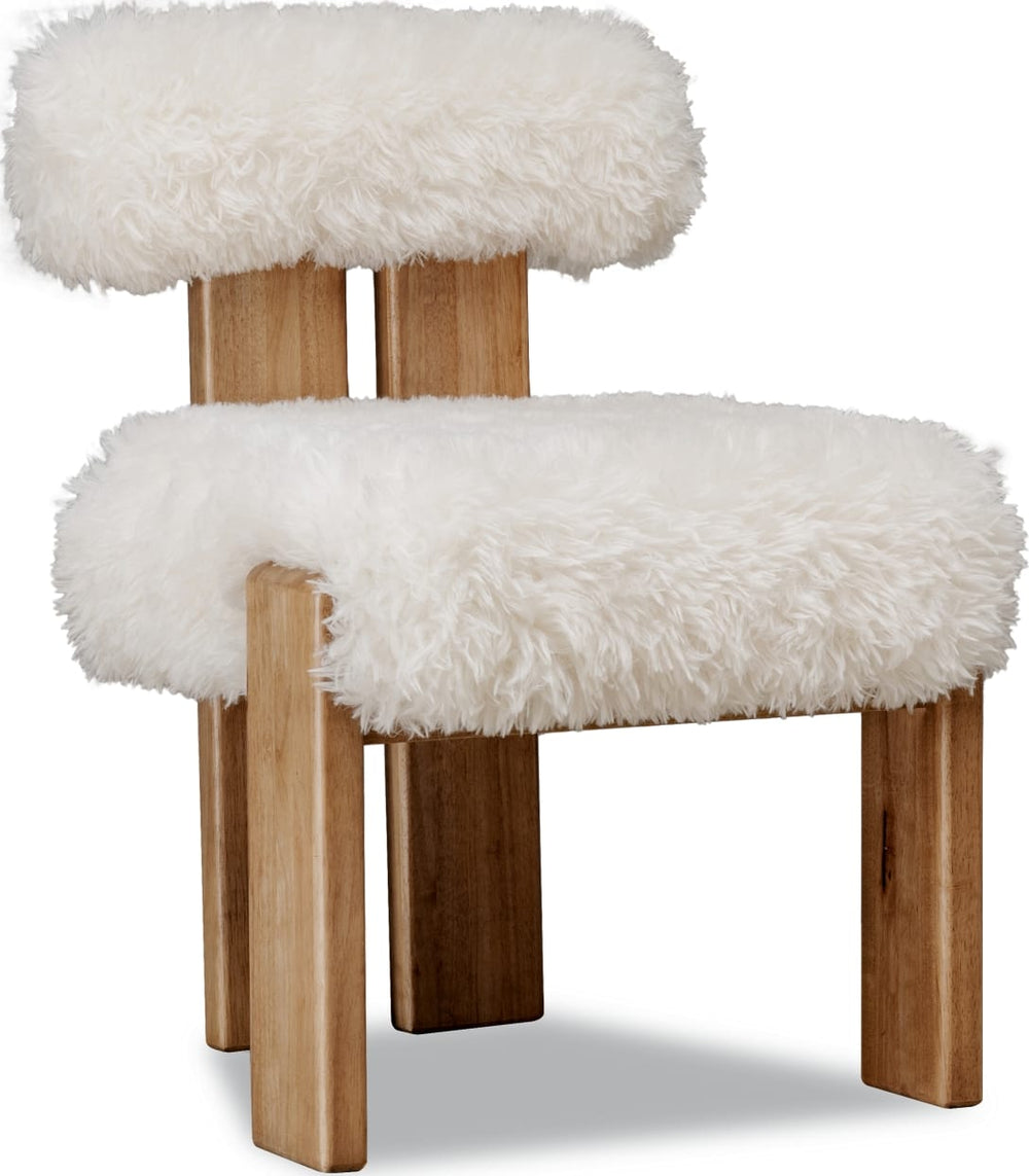 Norfolk Dining Accent Chair in Sheepskin and Lioness - View 3