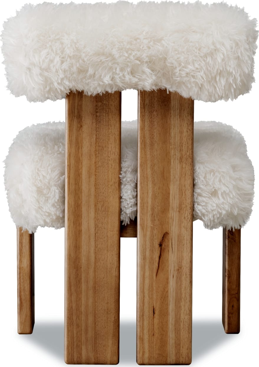 Norfolk Dining Accent Chair in Sheepskin and Lioness - View 5