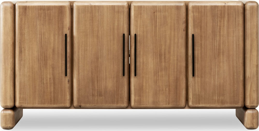 Norfolk Four Door Acacia Wood Sideboard in Lioness - View 3