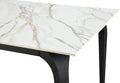 Northbrook Stone Top Rectangular Dining Table in Pumpkin Spice Stone and Black Metal