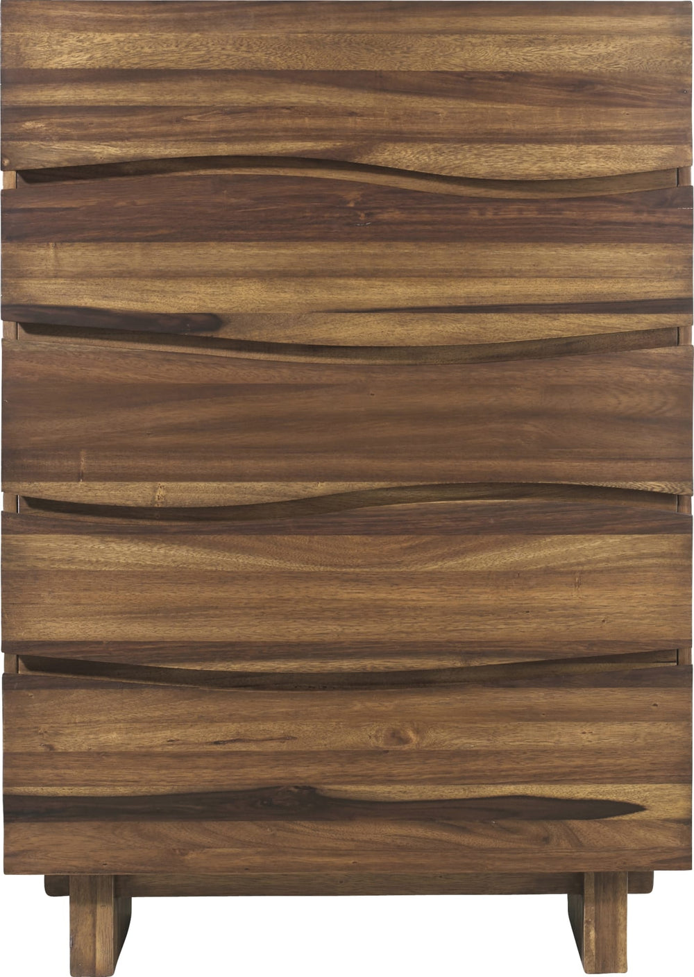 Oceanside Five Drawer Solid Wood Chest in Natural Sengon - View 3
