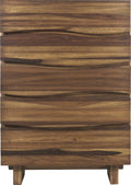 Oceanside Five Drawer Solid Wood Chest in Natural Sengon