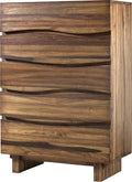 Oceanside Five Drawer Solid Wood Chest in Natural Sengon