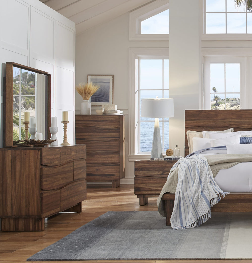 Oceanside Six Drawer Solid Wood Dresser in Natural Sengon - View 2