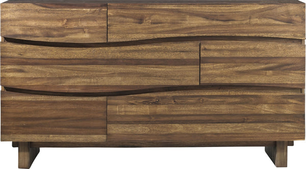 Oceanside Six Drawer Solid Wood Dresser in Natural Sengon