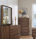 Oceanside Solid Wood Floating Glass Mirror in Natural Sengon