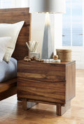 Oceanside Two Drawer Solid Wood Nightstand in Natural Sengon