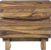 Oceanside Two Drawer Solid Wood Nightstand in Natural Sengon - View 4