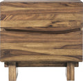 Oceanside Two Drawer Solid Wood Nightstand in Natural Sengon