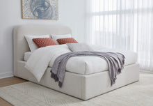 Off-White Upholstered Platform Bed in Ricotta Boucle (2026) - View 3