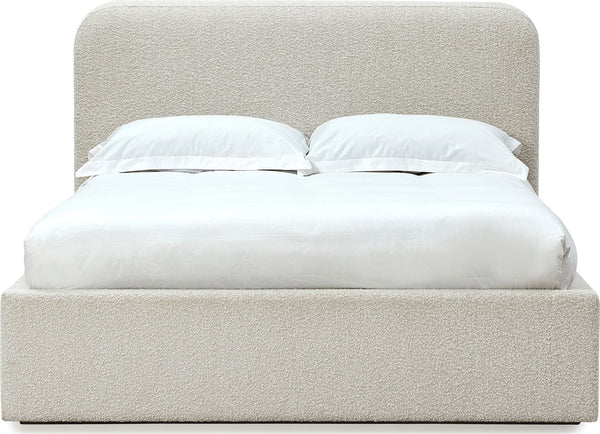Off-White Upholstered Platform Bed in Ricotta Boucle alternate view