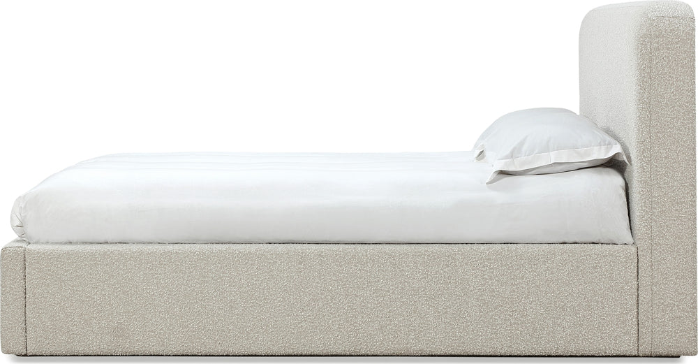Off-White Upholstered Platform Bed in Ricotta Boucle (2026) - View 7