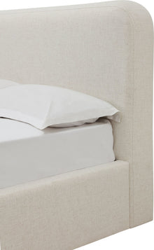 Off-White Upholstered Platform Bed in Whipped Honey Linen (2026) - View 4