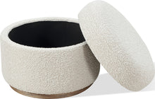Off-White Upholstered Storage Ottoman in Ricotta Boucle (2026) - View 3
