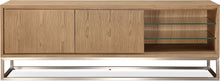 Onyx Coastal Modern 74 inch TV Console in Brushed Stainless Steel and Bisque - View 2