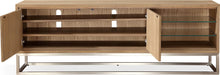 Onyx Coastal Modern 74 inch TV Console in Brushed Stainless Steel and Bisque - View 4