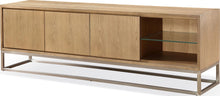 Onyx Coastal Modern 84 inch TV Console in Brushed Stainless Steel and Bisque - View 3