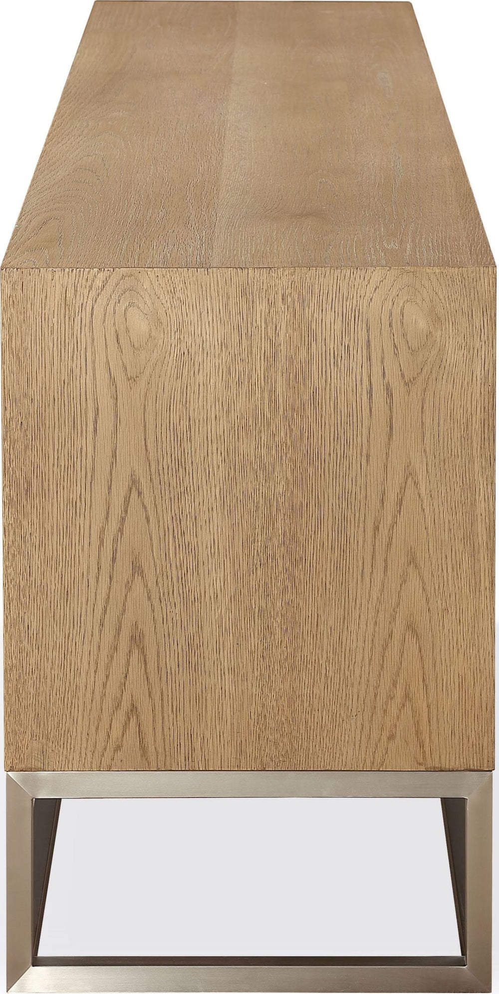 Onyx Coastal Modern 84 inch TV Console in Brushed Stainless Steel and Bisque - View 5