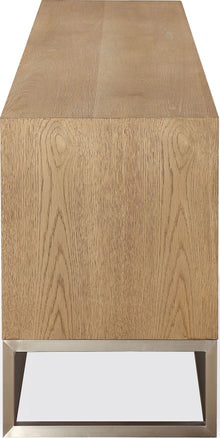 Onyx Coastal Modern 84 inch TV Console in Brushed Stainless Steel and Bisque - View 5