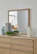 Onyx Coastal Modern Dresser Mirror in Bisque