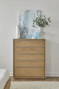 Onyx Coastal Modern Five Drawer Chest in Bisque