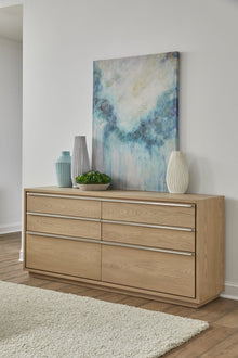 Onyx Coastal Modern Six Drawer Dresser in Bisque