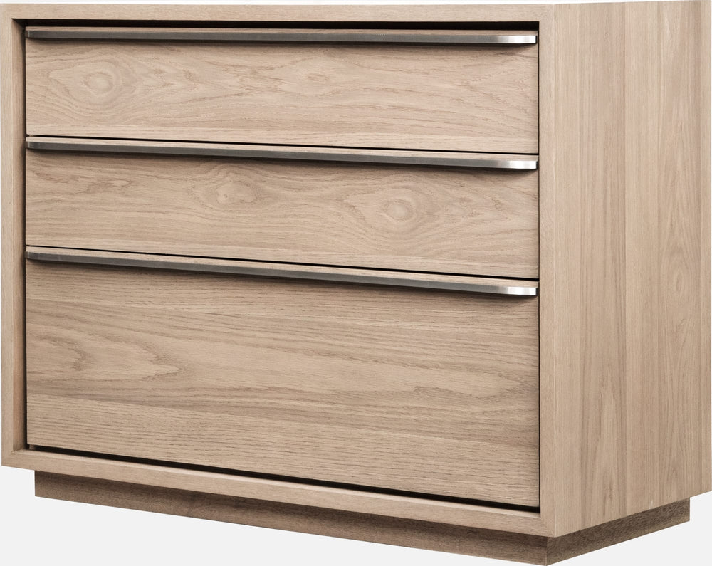 Onyx Coastal Modern Three Drawer USB-charging Nightstand in Bisque - View 3