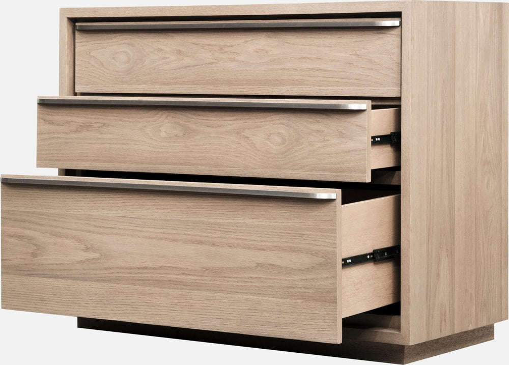 Onyx Coastal Modern Three Drawer USB-charging Nightstand in Bisque - View 5