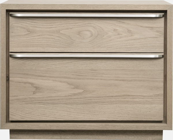 Onyx Coastal Modern Two Drawer USB-Charging Nightstand in Bisque - View 2