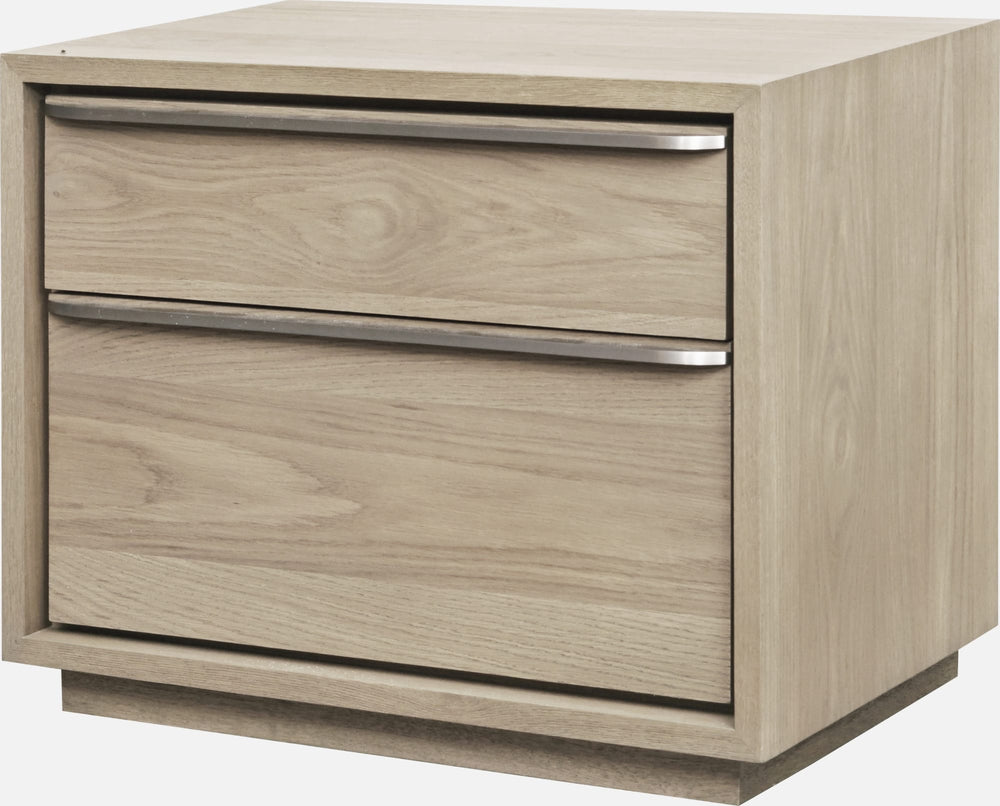 Onyx Coastal Modern Two Drawer USB-Charging Nightstand in Bisque - View 4