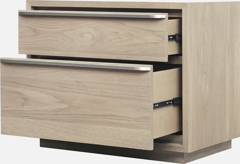 Onyx Coastal Modern Two Drawer USB-Charging Nightstand in Bisque - View 6