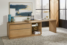 Onyx Live Edge Edge Executive Desk in White Oak and Glass