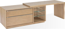 Onyx Live Edge Edge Executive Desk in White Oak and Glass - View 3