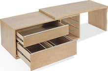 Onyx Live Edge Edge Executive Desk in White Oak and Glass - View 4