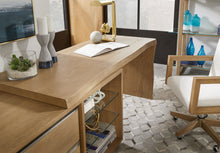 Onyx Live Edge Edge Executive Desk in White Oak and Glass - View 6