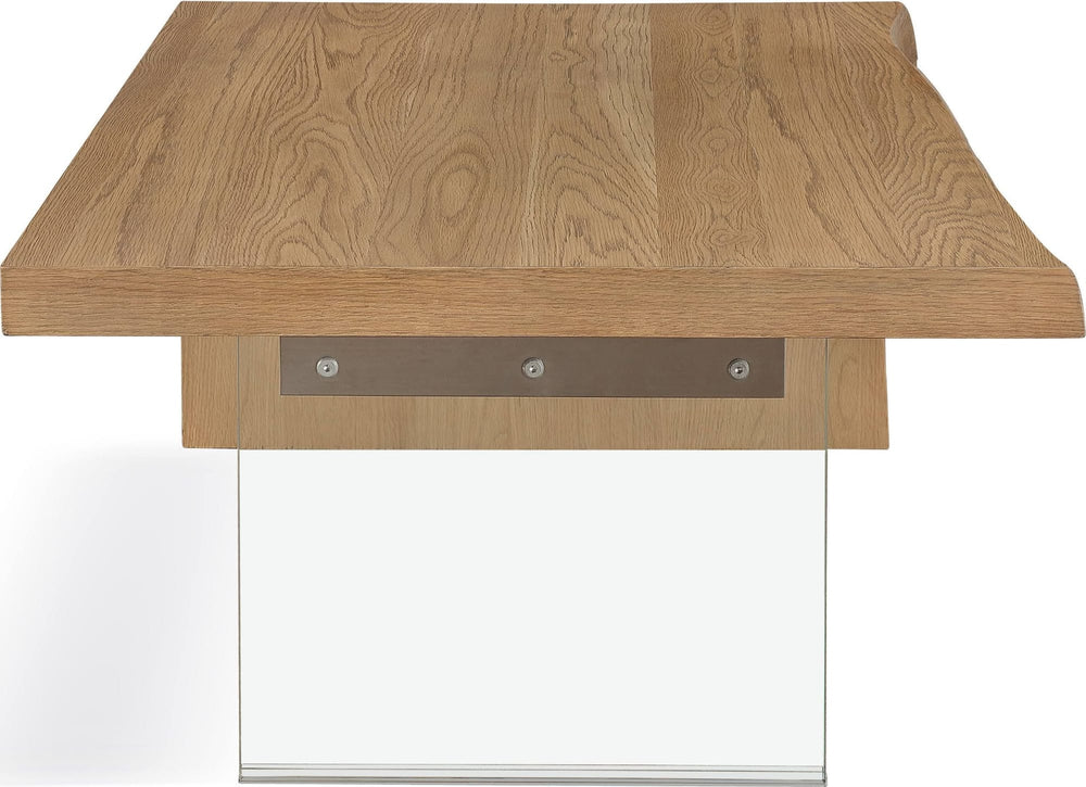 Onyx Live-Edge White Oak and Glass Coffee Table in Bisque - View 4