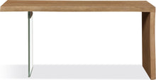 Onyx Live-Edge White Oak and Glass Console Table in Bisque - View 3